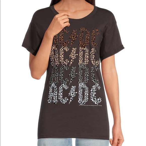 CHASER! Leopard Print AC ⚡️DC Shirt (Large) - Picture 1 of 6